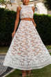 Rosiedress Palm Trees Embroidery Pocketed Swing Maxi Skirt