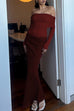 Rosiedress Off Shoulder Long Sleeves Mesh Splice Maxi Dress