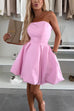 Rosiedress Strapless Tube Pocketed Bubble Mini Dress