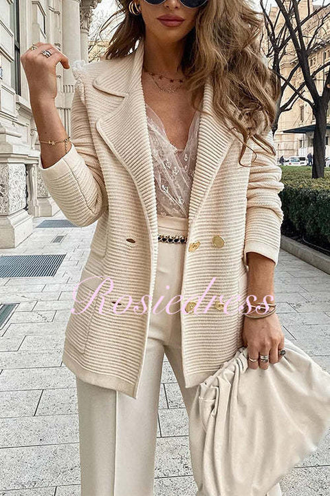 Rosiedress Double Breasted Textured Cardigan with Pockets