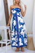 Rosiedress Strapless Tube Unique Print Swing Maxi Dress