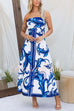 Rosiedress Strapless Tube Unique Print Swing Maxi Dress