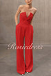 V Neck Strapless Pocketed Wide Leg Jumpsuit (in 6 Colors)