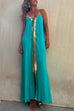 Rosiedress V Neck Backless Sequin Detailed Slit Maxi Cami Dress