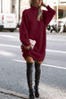 Rosiedress Turtleneck Ribbed Knit Oversized Sweater Dress