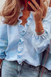 Rosiedress V Neck Long Sleeve Ruffle Blouse Shirt