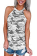 Rosiedress Halter Sleeveless Camo Loose Tops