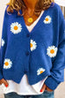 Rosiedress V Neck Button Up Daisy Embroidery Sweater Cardigan