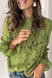 Rosiedress Lace Hollow Out Long Sleeves Tops