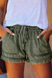 Rosiedress Drawstring High Waist Raw Hem Pockets Shorts