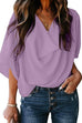 Rosiedress Cowl Neck Short Sleeve Drape Chiffon Shirt