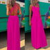 Rosiedress Solid Criss Cross Backless Maxi Cami Dress