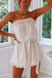 Rosiedress Off Shoulder Sleeveless Tie Waist Ruffle Romper