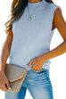 Rosiedress Mockneck Sleeveless Solid Knit Top