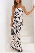 Rosiedress Off Shoulder Sleeveless Geometric Printed Maxi Party Dress