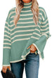 Rosiedress Turtleneck Side Split Striped Sweater