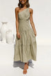(4 Colors)Rosiedress One Shoulder High Waist Tiered Maxi Dress