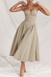 Rosiedress Spaghetti Strap Pocketed Corset Swing Midi Dress