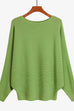 Rosiedress Boat Neck Batwing Sleeves Ribbed Knit Sweater