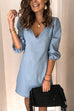 Rosiedress Annette V Neck Elastic Cuffs Mini Dress(5 Colors Available)