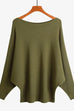 Rosiedress Boat Neck Batwing Sleeves Ribbed Knit Sweater