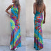 Rosiedress Sleeveless Halter Backless Maxi Tie Dye Dress