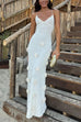 Rosiedress Open Back Flowers Applique Knitting Maxi Vacation Dress