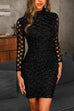 Rosiedress Solid Hollow Out Glitter Slim Fit Dress