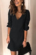 Rosiedress Annette V Neck Elastic Cuffs Mini Dress(5 Colors Available)