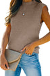 Rosiedress Mockneck Sleeveless Solid Knit Top