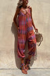 Rosiedress V Neck Tie Shoulder Pockets Tie Dye Cami Jumpsuit
