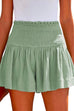 Rosiedress Elastic Smocked Waist Wide Leg Solid Shorts