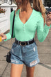 Rosiedress Buttoned V Neck Long Sleeves Bottoming Shirt