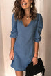 Rosiedress Annette V Neck Elastic Cuffs Mini Dress(5 Colors Available)