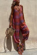 Rosiedress V Neck Tie Shoulder Pockets Tie Dye Cami Jumpsuit