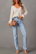 Rosiedress Raw Hem Distressed Straight Leg Denim Pants