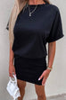 Rosiedress Crewneck Short Sleeve Waisted Solid Mini Dress