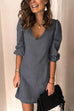 Rosiedress Annette V Neck Elastic Cuffs Mini Dress(5 Colors Available)