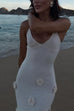 Rosiedress Open Back Flowers Applique Knitting Maxi Vacation Dress