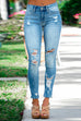 Rosiedress Distressed Raw Hem Ripped Skinny Jeans
