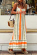 Rosiedress Color Block Printed Ruffle Maxi Cami Dress