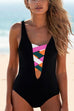 Rosiedress Fashion Color Ropes Cut Out One-piece Swimwear