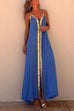 Rosiedress V Neck Backless Sequin Detailed Slit Maxi Cami Dress
