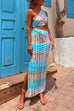 Rosiedress One Shoulder Cut Out Waist Side Split Tie Dye Maxi Dress