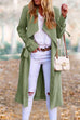 Rosiedress Drap Front Tie Waist Solid Fall Midi Cardigan