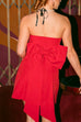 Rosiedress Bow Knot Back Strapless Tube Mini Dress