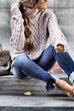 Rosiedress Mockneck Solid Cable Knit Pullover Sweater