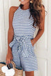 Rosiedress Bow-knot Sleeveless Striped Romper