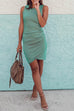 Rosiedress Tulip Hem Ruched Sleeveless Mini Dress