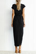 Rosiedress Short Sleeve Tie Waist Slit Midi Dress